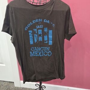 H&M Brown Tee with Blue Graphic